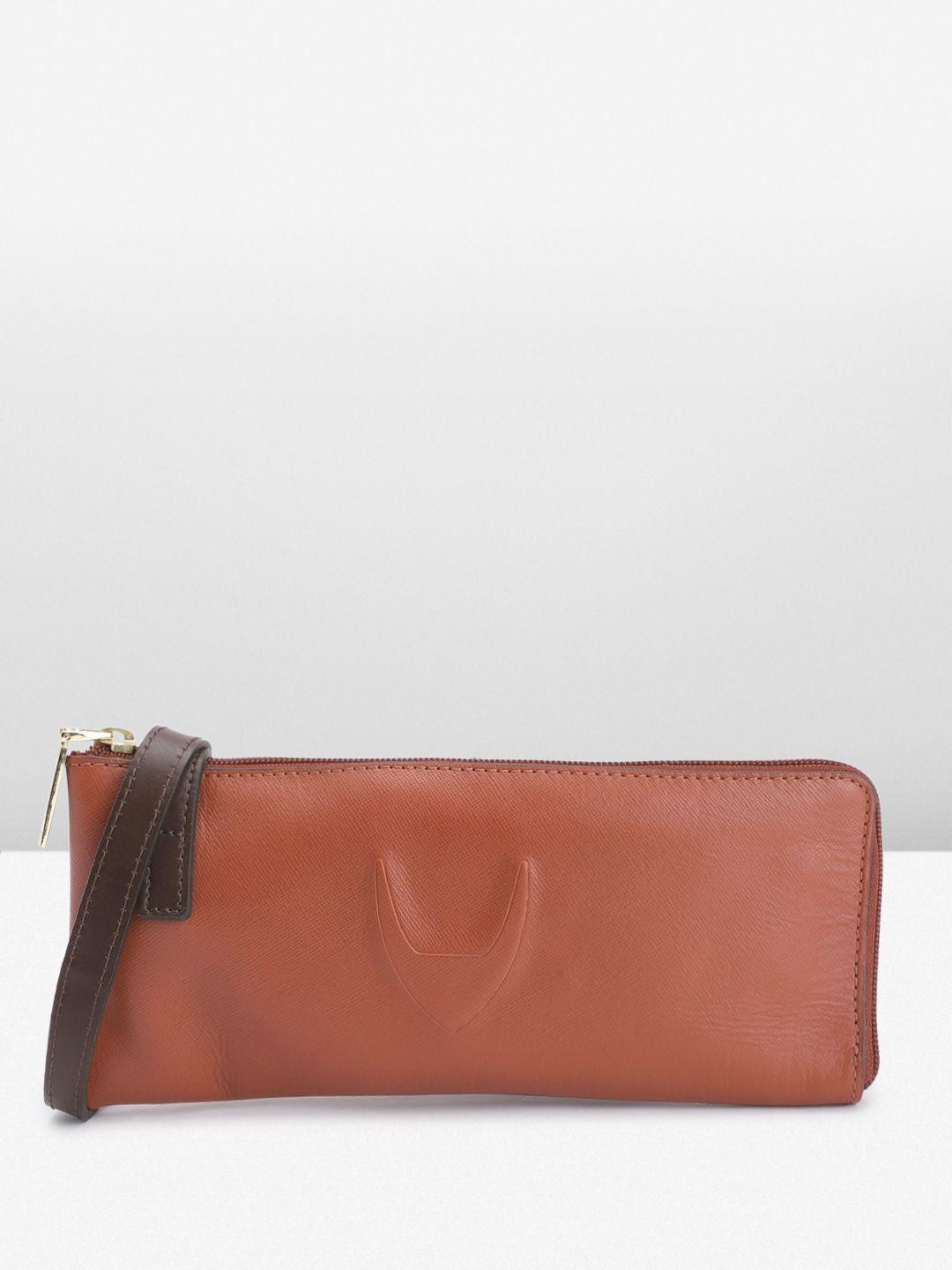 hidesign women leather zip around wallet