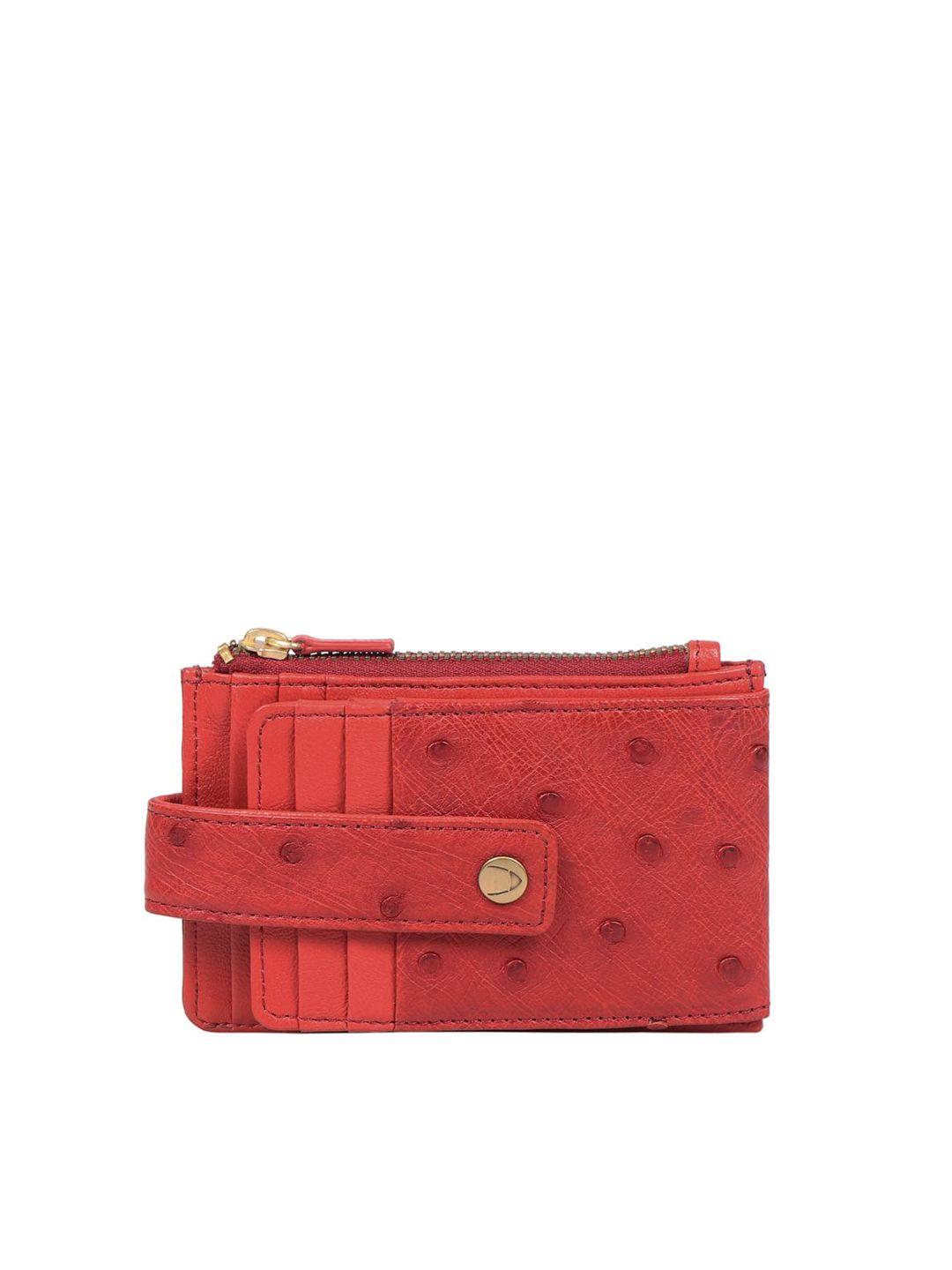 hidesign women red leather card holder