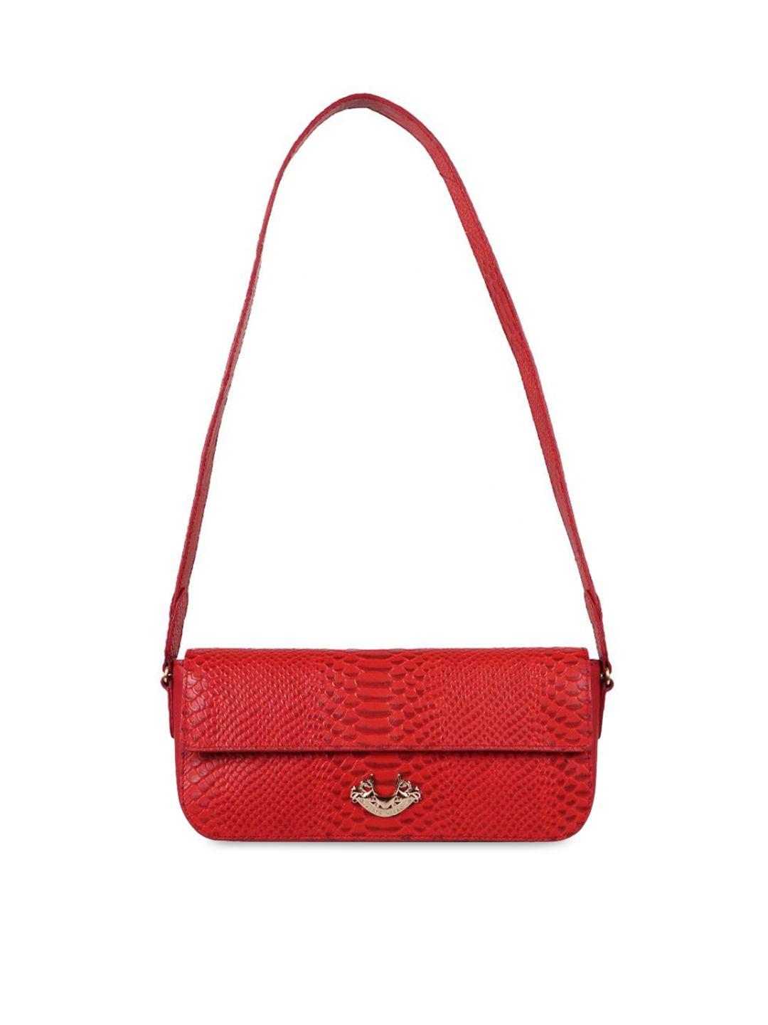 hidesign women red leather structured sling bag