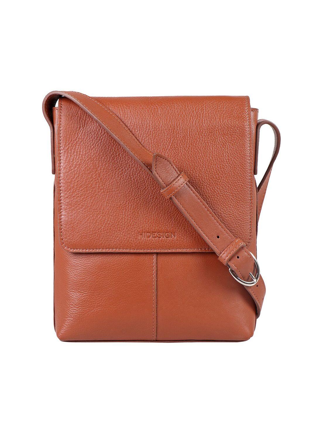 hidesign women tan messenger bag