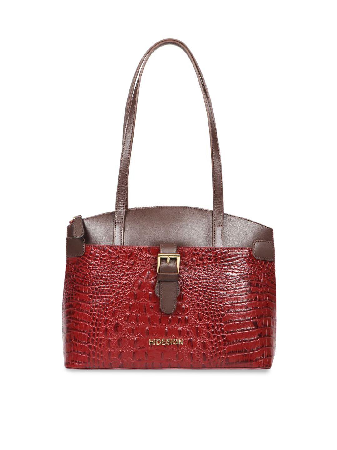 hidesign women textured leather shoulder bag