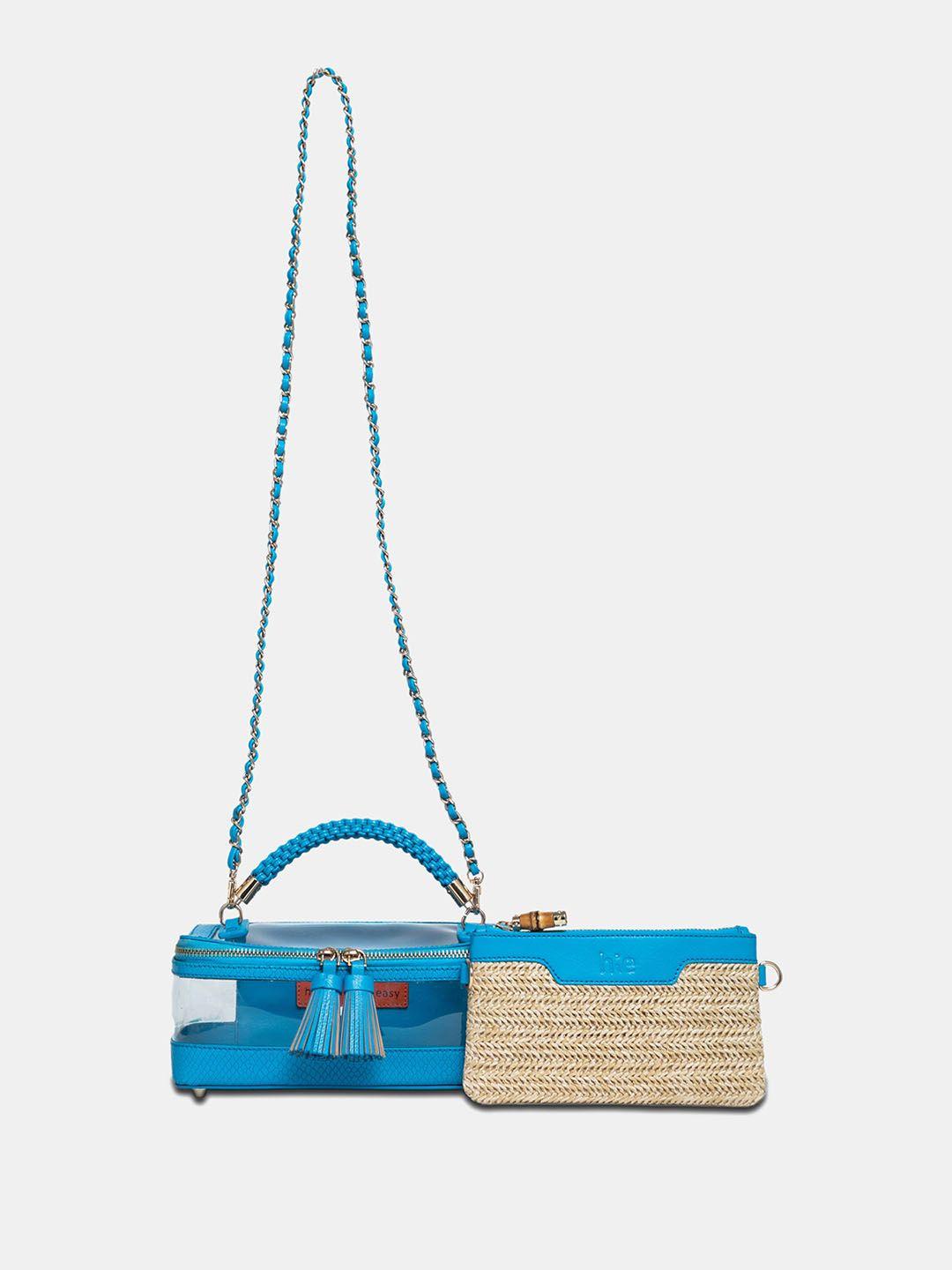 hie textured structured sling bag
