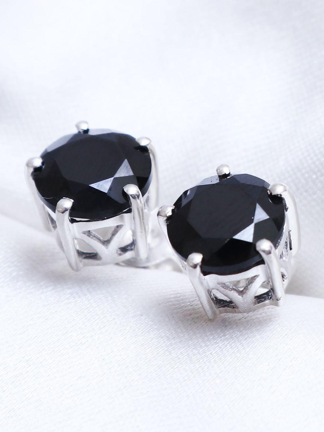 hiflyer jewels black contemporary studs earrings