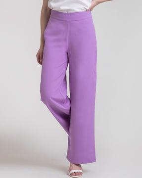 hig-rise flared pants with insert pockets