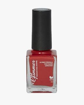 high gloss vegan premium nail enamel polish chilli red p 110