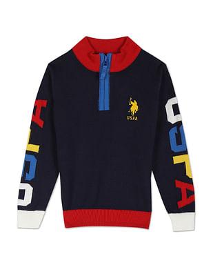 high-neck-logo-colour-block-sweater