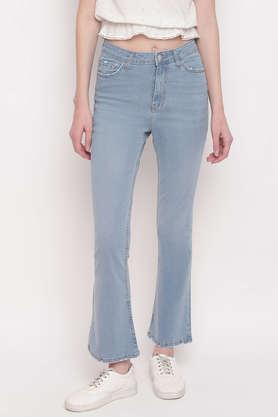 high rise denim bootcut women's jeans - blue