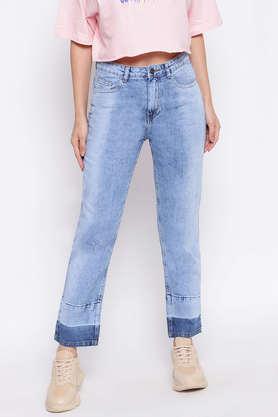 high-rise-denim-straight-fit-women's-jeans---light-blue