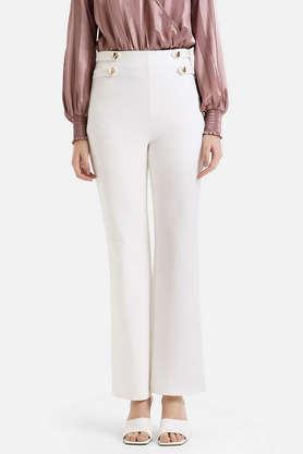 high rise light wash rayon oversized fit women's jegging - white