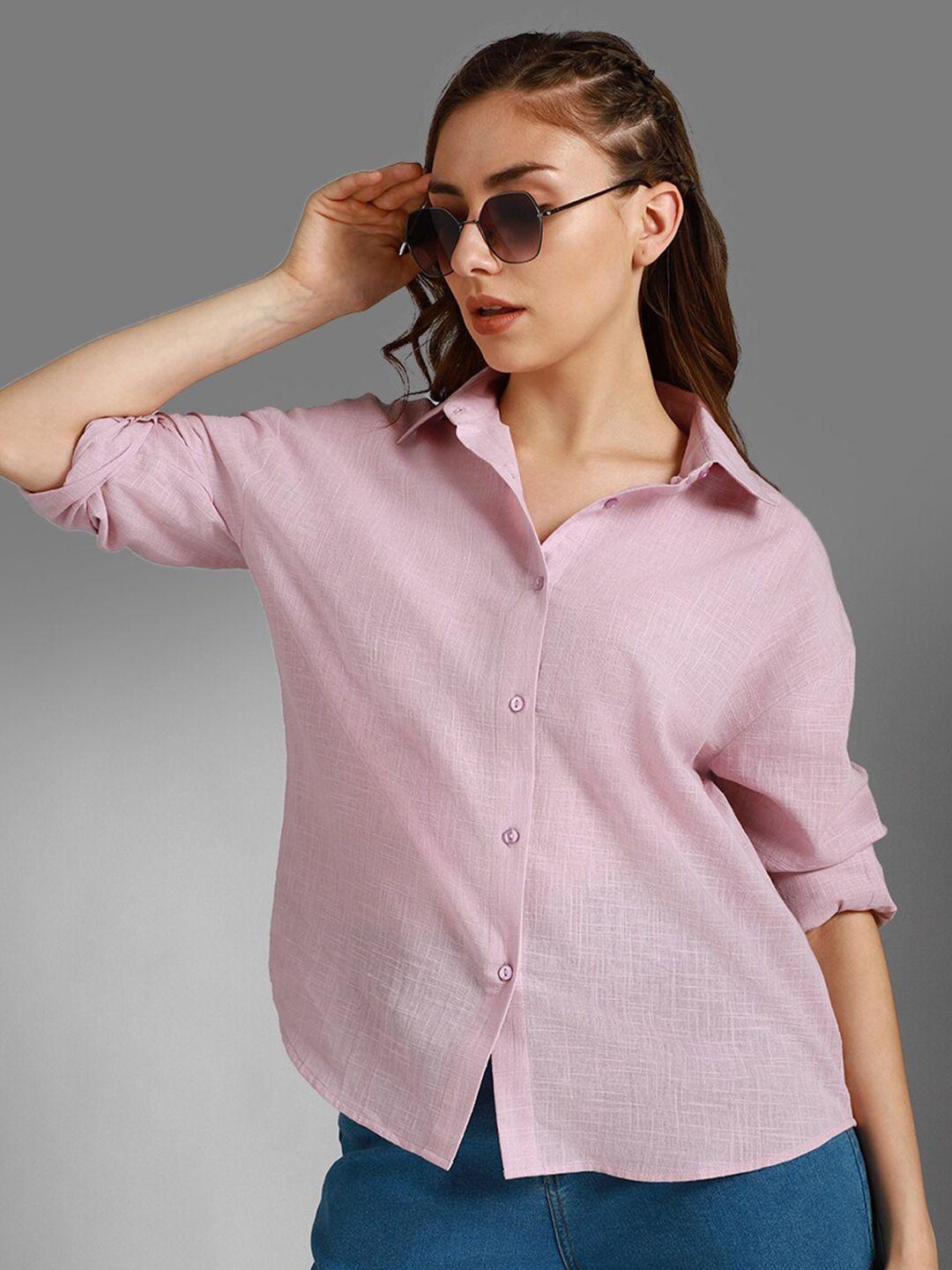 high star classic boxy spread collar long sleeves cotton casual shirt