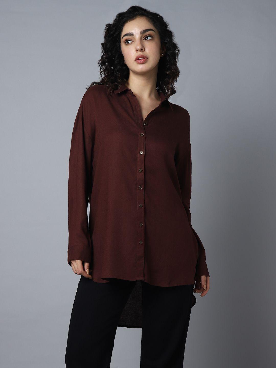 high star classic oversized spread collar long sleeves casual shirt