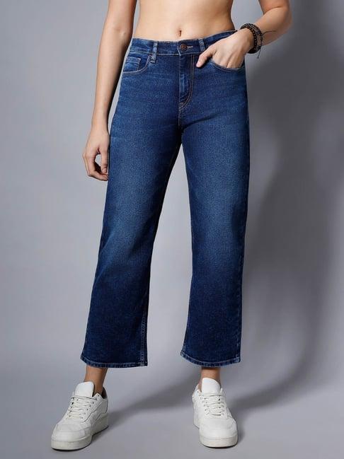 high star indigo relaxed fit high rise jeans