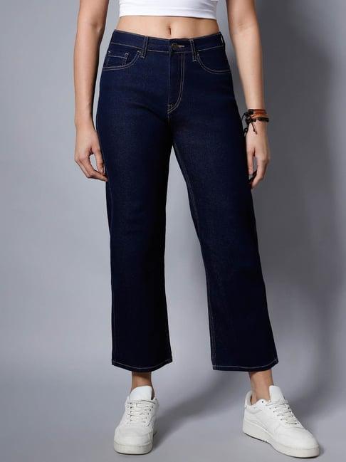high star indigo relaxed fit high rise jeans