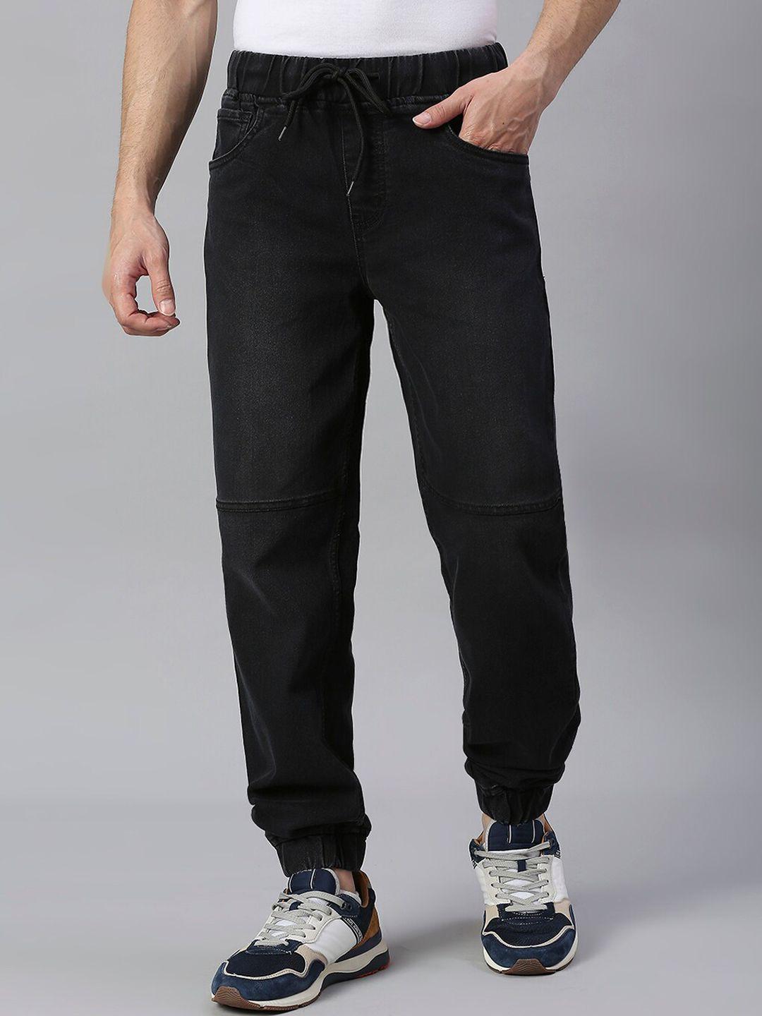 high star men black cotton jogger light fade stretchable jeans