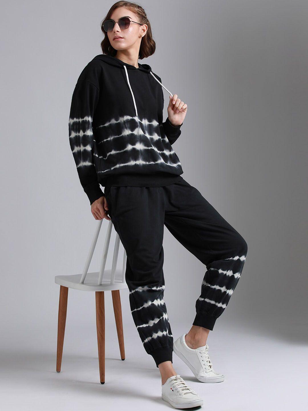high star printed hooded long sleeves pure cotton sweatshirt with joggers