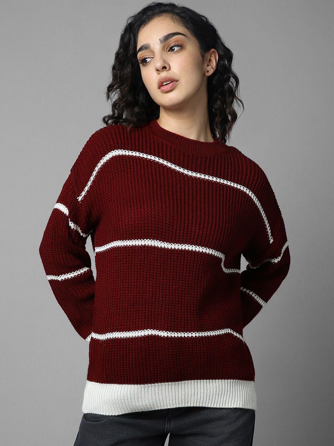 high star striped pullover sweater