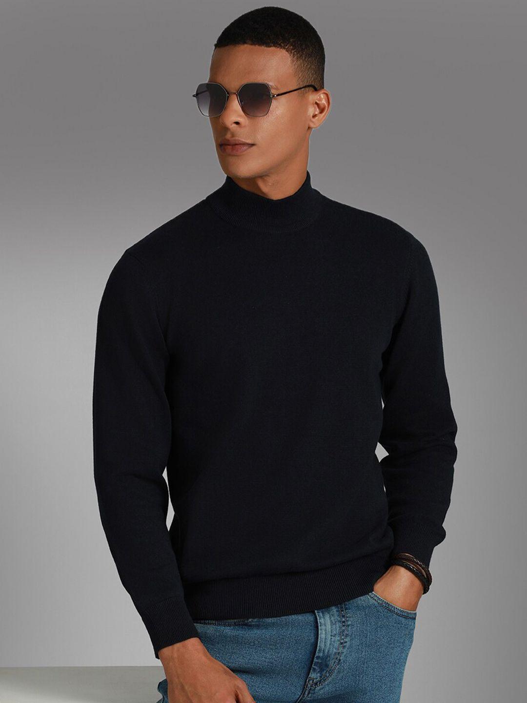 high star turtle neck long sleeves cotton pullover sweater