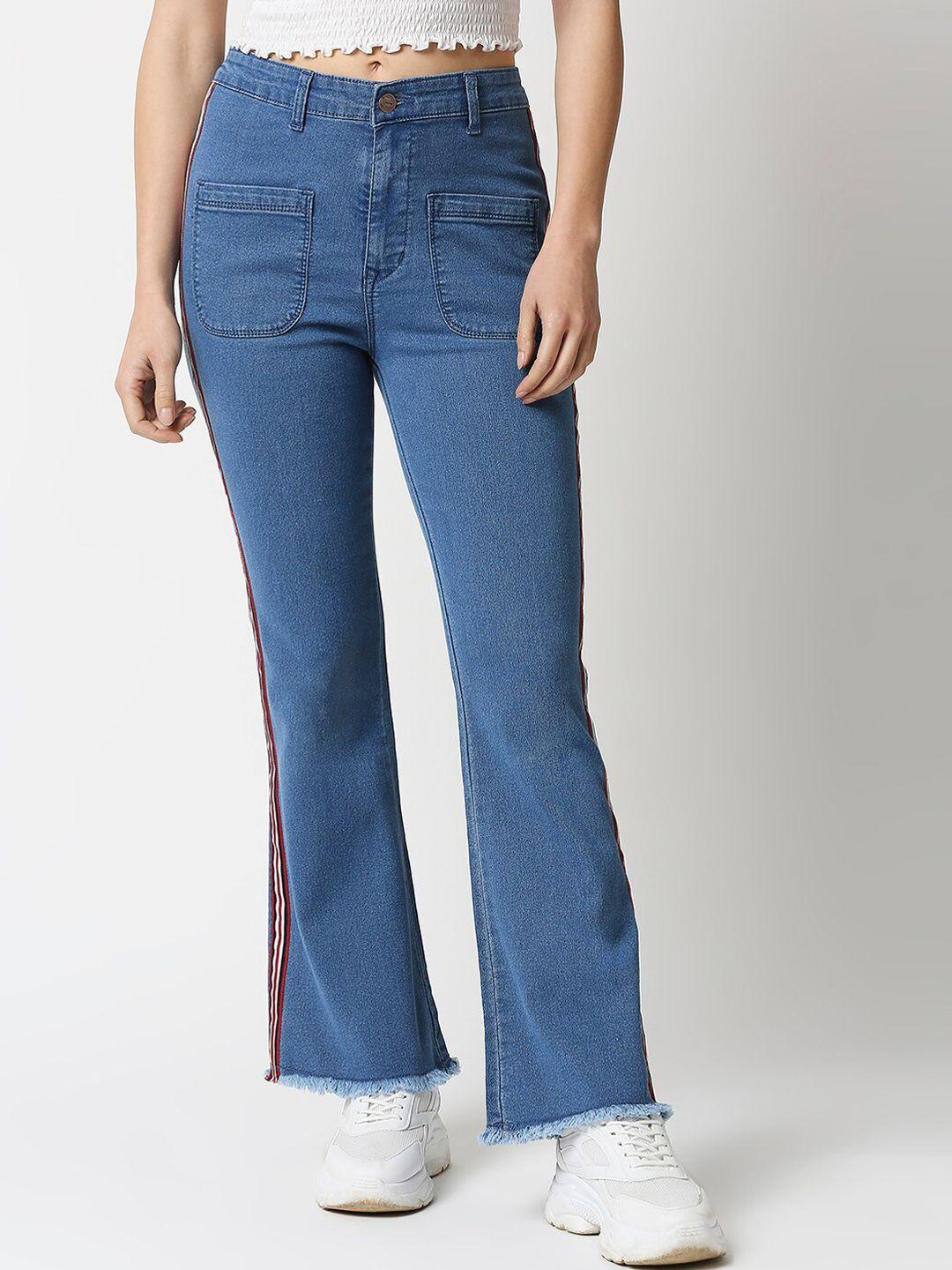 high star women blue bootcut high-rise light fade jeans