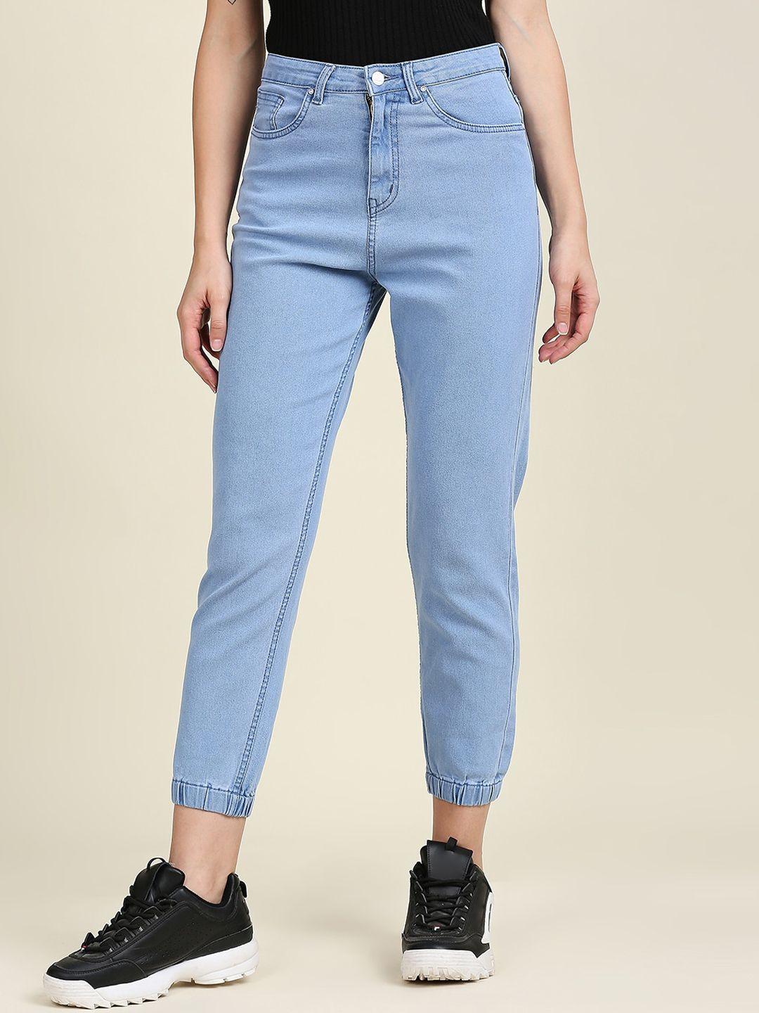 high star women blue jogger high-rise stretchable jeans