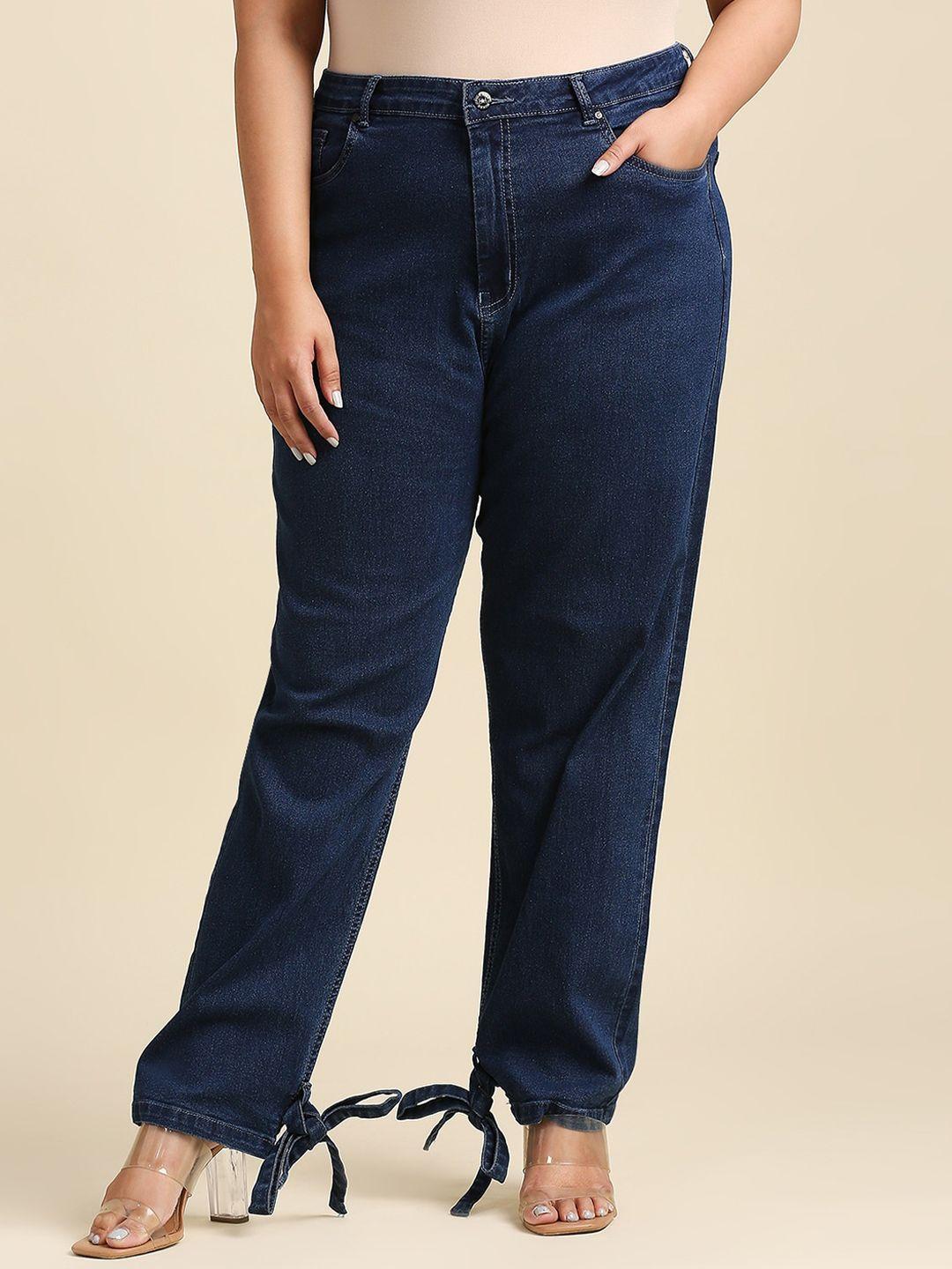 high star women plus size blue high-rise stretchable jeans