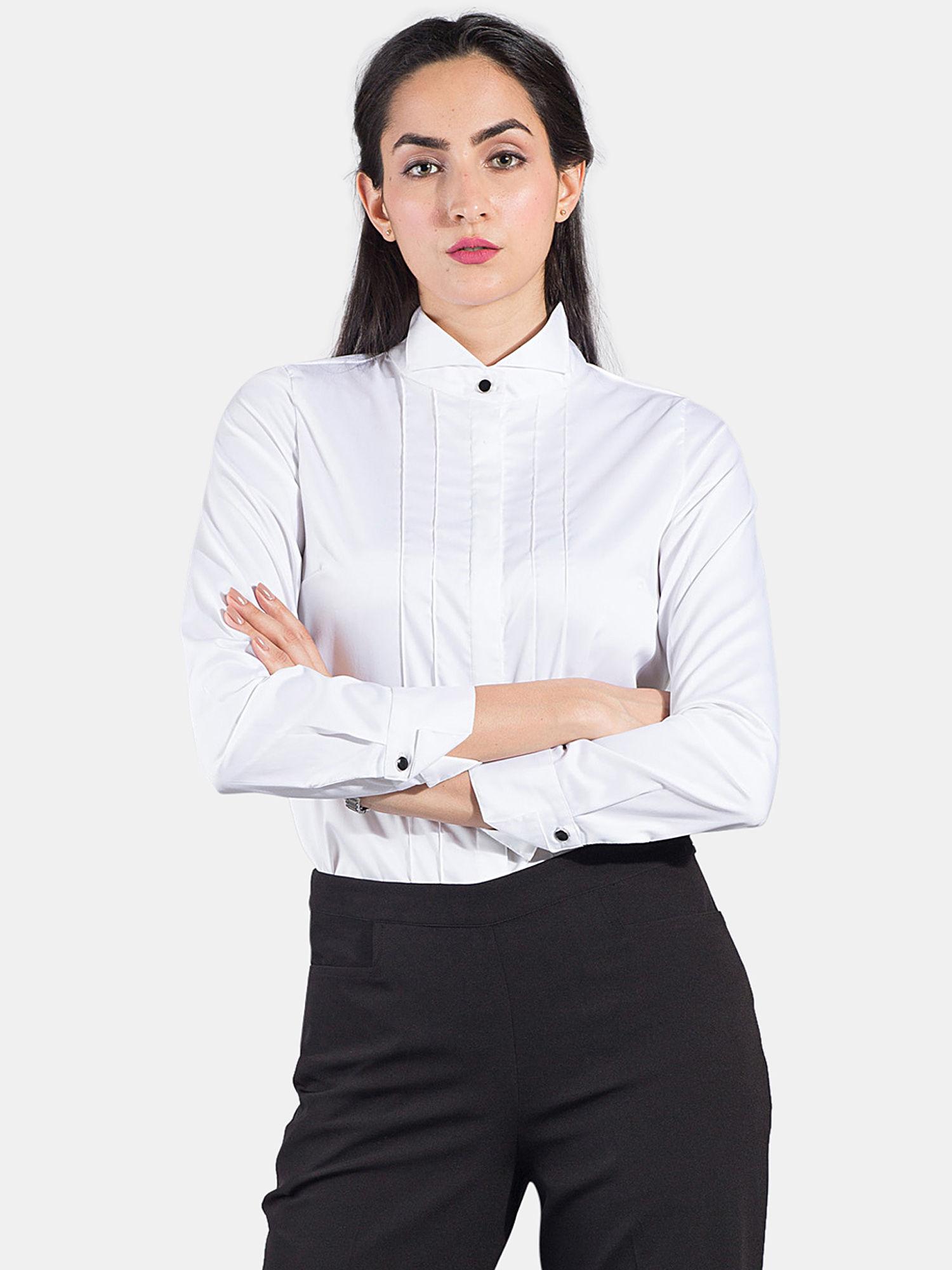 high collar tuxedo shirt