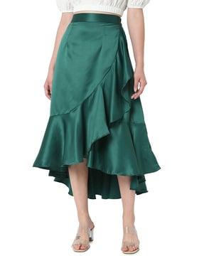 high-low flared skirt