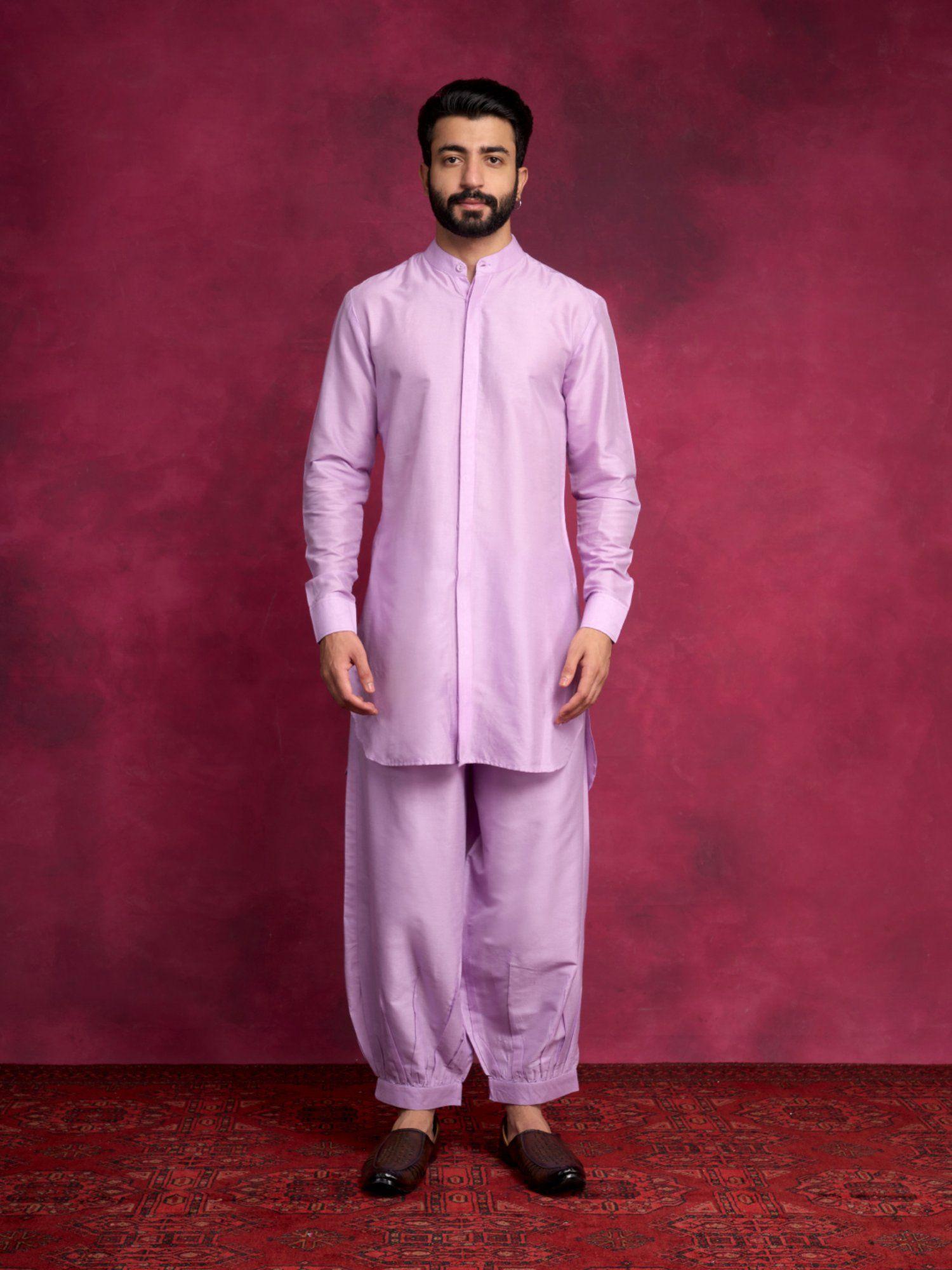 high-low hem kurta-lavender