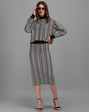 high neck checks co-ord set