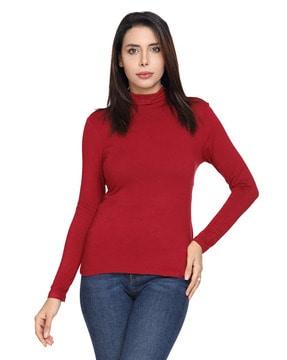 high neck full sleeves t-shirt