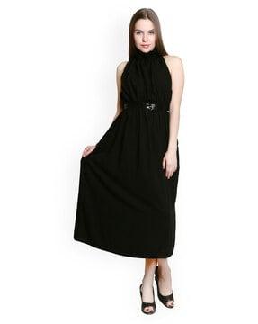 high neck maxi dress