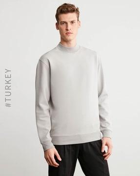 high-neck regular fit sweatshirt