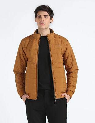 high neck reversible bomber jacket