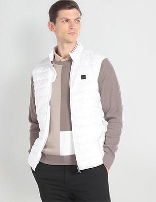 high neck sleeveless puffer jacket