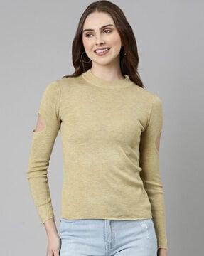 high-neck solid top