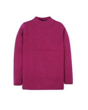 high-neck sweatshirt