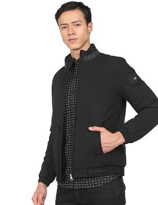 high neck water repellent quilted jacket