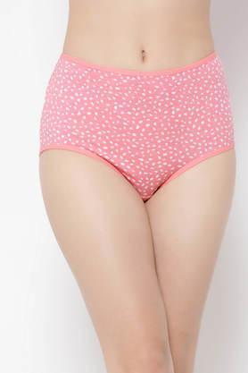 high print printed hipster panty in baby pink - cotton - pink