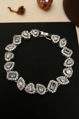 high quality silver plated american diamond bracelet