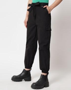 high-raise ankle -length pants