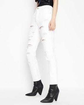 high-rise j51 carrot fit stretchable jeans