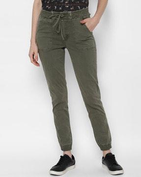 high-rise jogger jeggings with drawstring waist