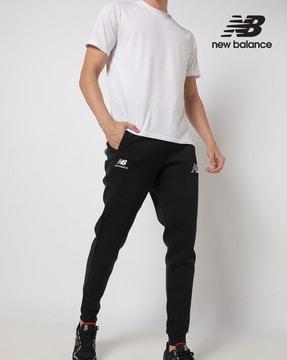 high-rise joggers with elasticated drawstring waist