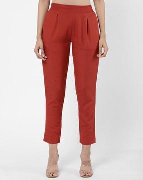 high-rise pleated front pant