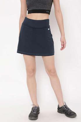 high-rise active skirt in dark grey with attached inner shorts - grey