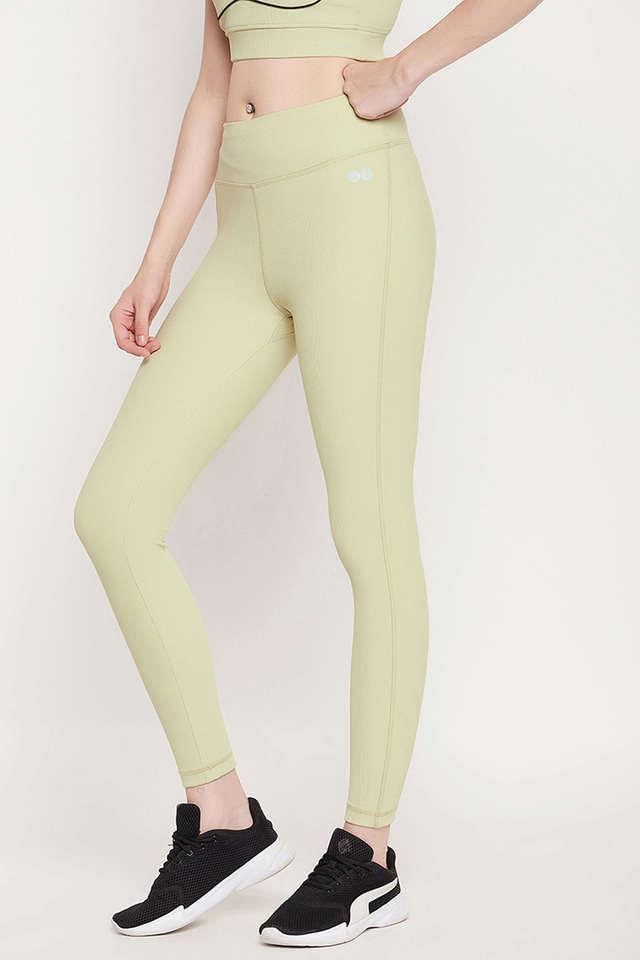 high rise active tights in sage green with side pocket