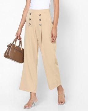 high-rise ankle-length palazzos