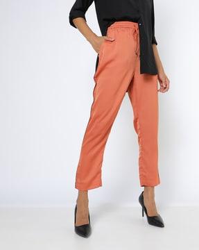 high-rise ankle-length pants