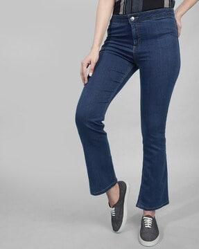 high-rise bootcut jeans