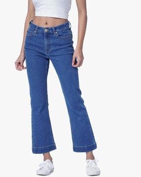 high-rise bootcut jeans