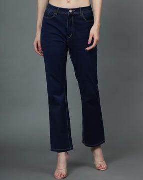 high-rise bootcut jeans